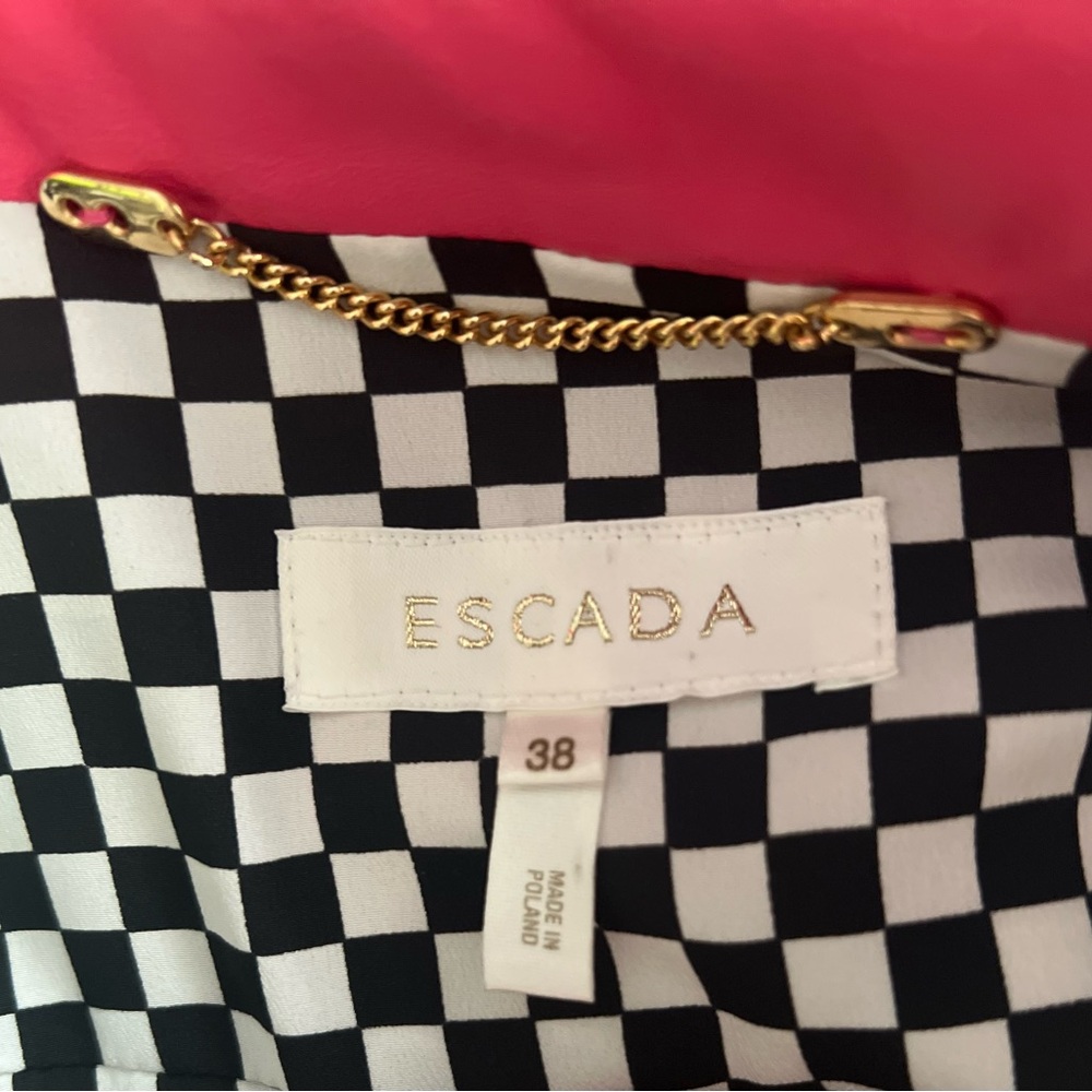 ✨ Escada 90’s 💗💚Colorblock Leather Jacket & Skirt Set! Collector’s Piece - Picture 9 of 11